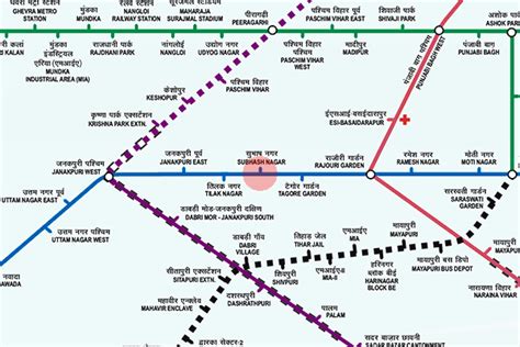 Subhash Nagar station map - Delhi Metro