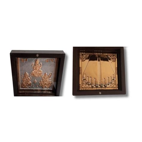 Maha Laxmi Yantra Gold Plated With Charan Paduka