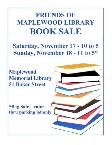 Fall Book Sale - Friends of Maplewood Library - The Village Green