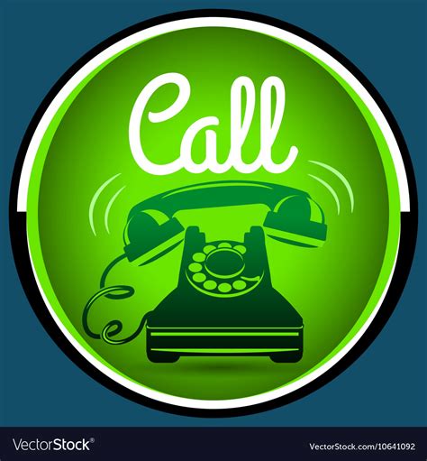 Call button retro phone Royalty Free Vector Image