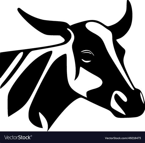 Cow - black and white Royalty Free Vector Image