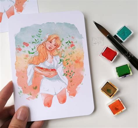 Apple Girl Watercolour – Prints | Patricia Pedroso