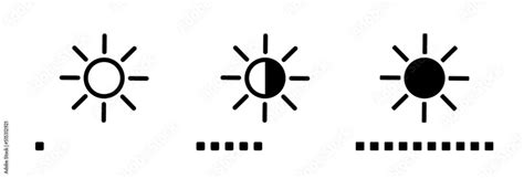 Bright vector icon. Contrast icon. Screen contrast level. Day and night ...