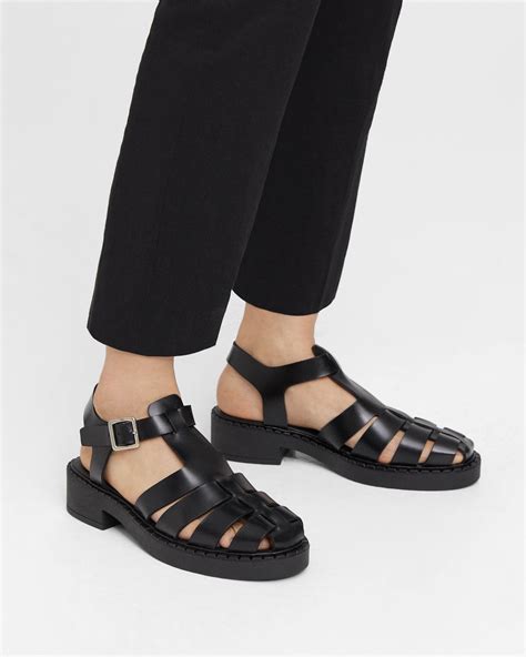 Black Leather Fisherman's Sandal | lupon.gov.ph