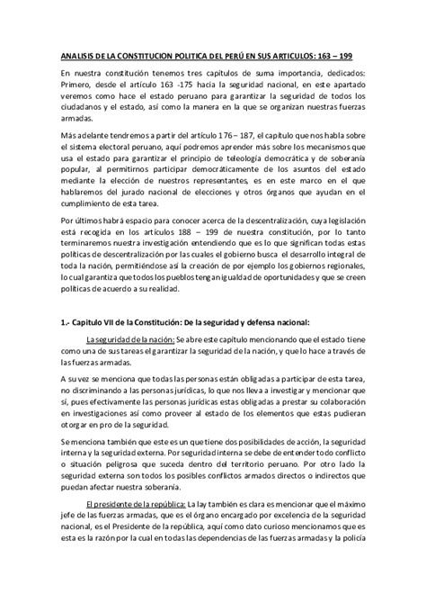 (DOC) ANALISIS DE LA CONSTITUCION POLITICA DEL PERU EN SUS ARTICULOS | Jose Leonardo Neira ...