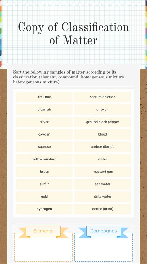 Classification Of Matter Worksheet – Pro Worksheet