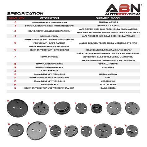 ABN | Caliper Piston Compressor Tool 16-Piece Pneumatic Brake Caliper ...