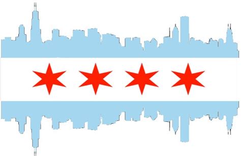 Chicago flag made from skyline. | Chicago flag, Chicago artists, Chicago art