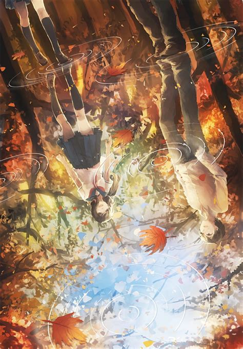 Leaves water rain couple anime girl guy autumn | | 826765 | UP HD phone ...