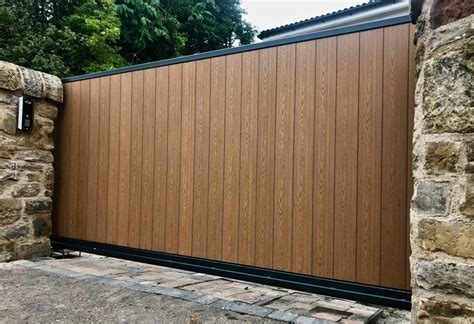 Automatic Metal Frame Composite Infill Cantilever Sliding Gate Edinburgh