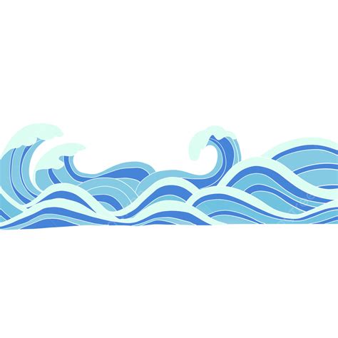 Line Drawing Blue Ocean Waves, Line Drawing, Blue, Sea Wave PNG ...