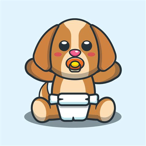 Cute baby dog cartoon vector illustration. 6594314 Vector Art at Vecteezy