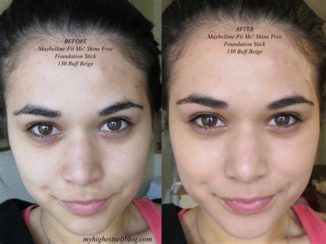 Review with Before and After Photos: Maybelline Fit Me! Shine Free Foundation Stick - My Highest ...