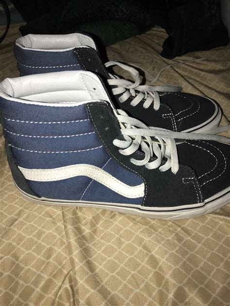 Cute navy blue high tops vans barely worn them probably 4-5 times still ...