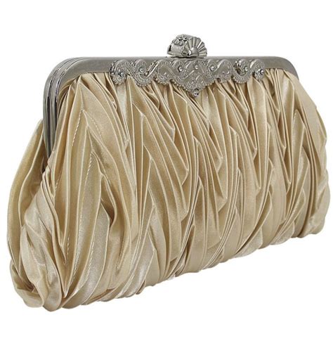 Satin fabric pleats ladies evening bag, clutches for wedding bridesmaid ...