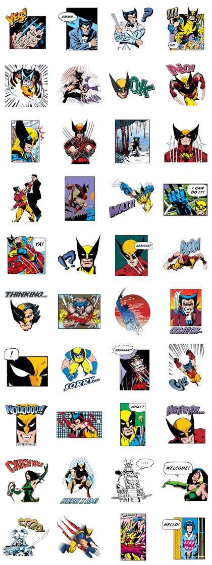 X-MEN Wolverine LINE WhatsApp Sticker GIF PNG