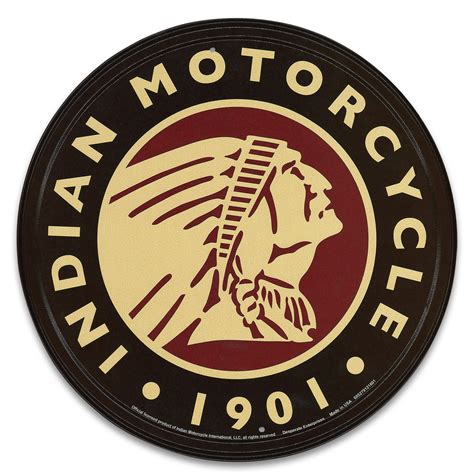 Vintage Style Tin Sign - 1901 Indian Motorcycle Logo - Antique Replica ...