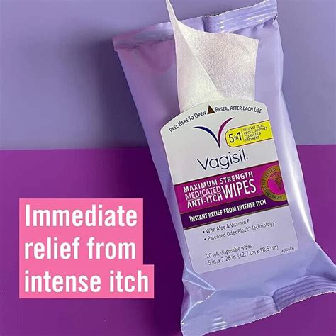 Vagisil Anti-Itch Medicated Feminine Vaginal Wipes, 20 Wipes (Pack of 1) | eBay