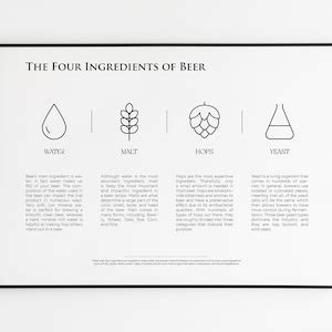 Beer Ingredients Print, Beer Printable Art, Beer Poster, Beer Lover ...