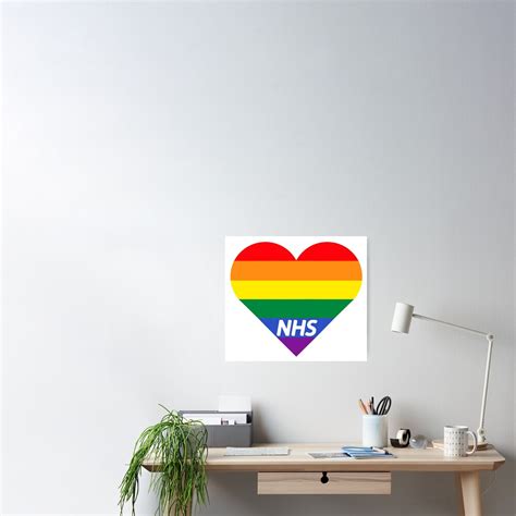 "Rainbow Heart of the NHS (White Background)" Poster by DafyddEm | Redbubble