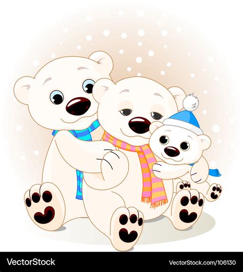 Cute Polar Bear Family