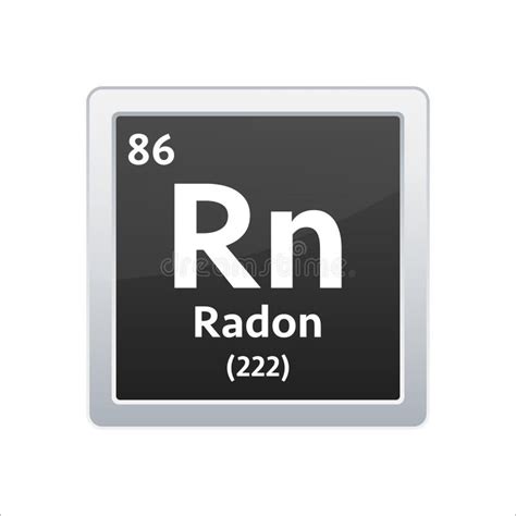 Radon Symbol. Chemical Element of the Periodic Table. Vector Stock ...