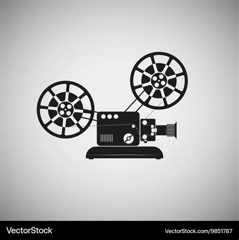 Silhouette of the old film projector Royalty Free Vector