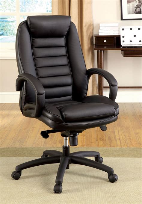 Andover Black Leatherette Adjustable Height Office Chair from Furniture of America (CM-FC611 ...
