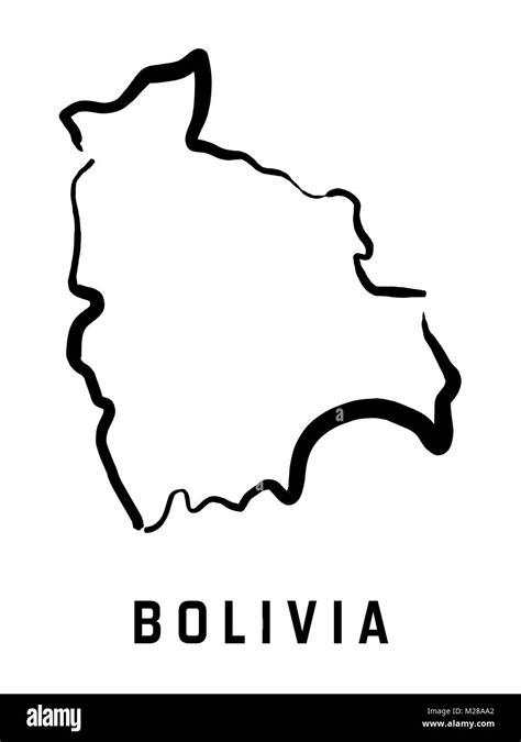 Bolivia map outline - smooth simplified country shape map vector Stock Vector Image & Art - Alamy