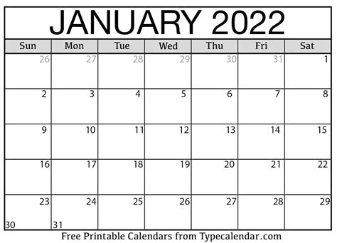 Printable January 2022 Calendar | Posts by Helena Orstem | Bloglovin’