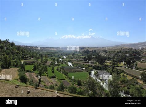 the volcanoes in arequipa peru Stock Photo - Alamy