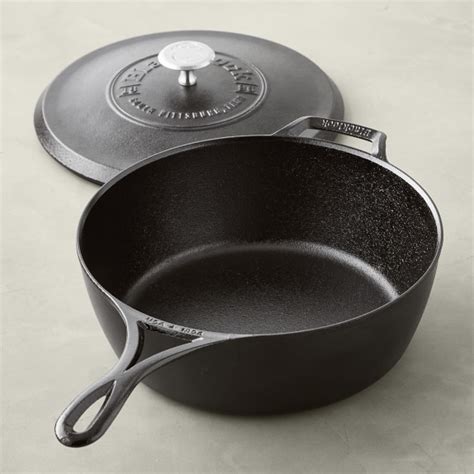 Lodge Blacklock Triple Seasoned Cast-Iron Saute Pan, 4-Qt. | Williams Sonoma