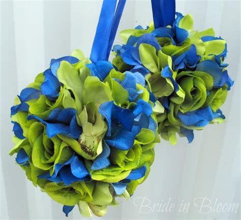 Image detail for -... balls green royal blue wedding bouquet wedding ...