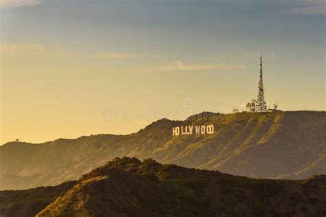 Sunset Over the Hollywood Sign, Los Angeles. Editorial Photo - Image of ...