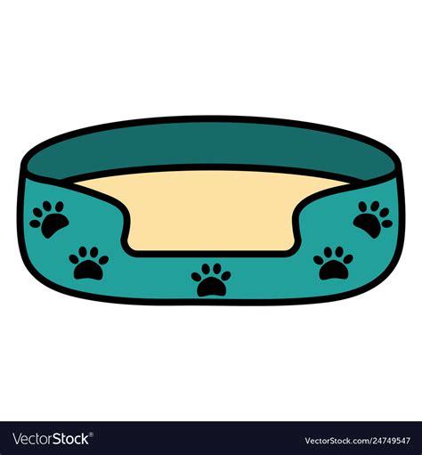 Pet bed with paws print Royalty Free Vector Image