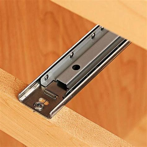 Close up of metal slide | Drawer slides diy, Installing drawer slides, Diy drawers