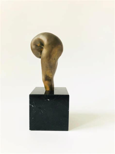 vintage Brass Butt on Stone Base Sculpture at 1stDibs