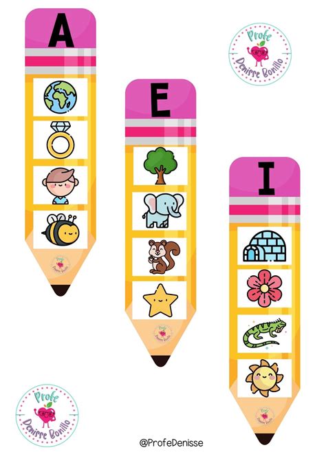 three pencils with different types of animals and letters on them, one has the letter e