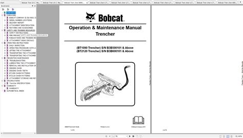 Bobcat Trencher, Trench Compactor Operation & Maintenance Manuals