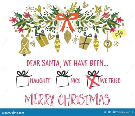 Dear Santa we Tried Christmas Card Template Stock Illustration ...