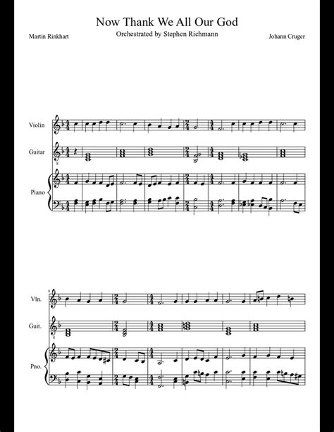 Now Thank We All Our God sheet music download free in PDF or MIDI