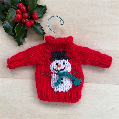 Snowman Christmas Tree Ornament Mini Sweater - Etsy