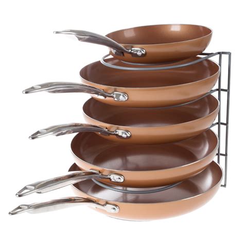 Kitchen Cabinet Pot, Pan and Lid Organizer and Holder- Iron Storage ...