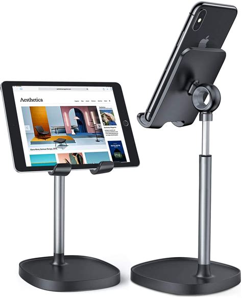 Cell Phone Stand, Angle Height Adjustable LISEN Phone Stand for Desk, Thick Case Friendly Phone ...