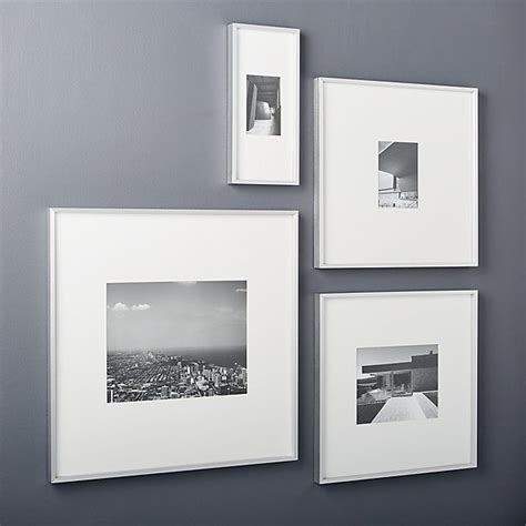 Gallery Brushed Silver Picture Frames with White Mats | CB2 | Picture frame gallery, Gallery ...