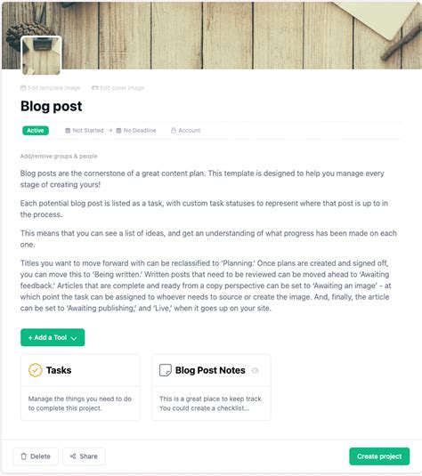 Free Blog Post Template | Project.co