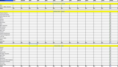 Business Income And Expense Worksheet Excel