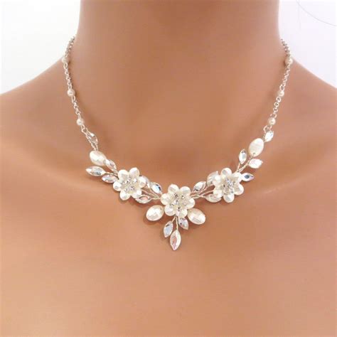 Swarovski crystal bridal necklace and earrings SET, Wedding jewelry set, Wedding necklace ...
