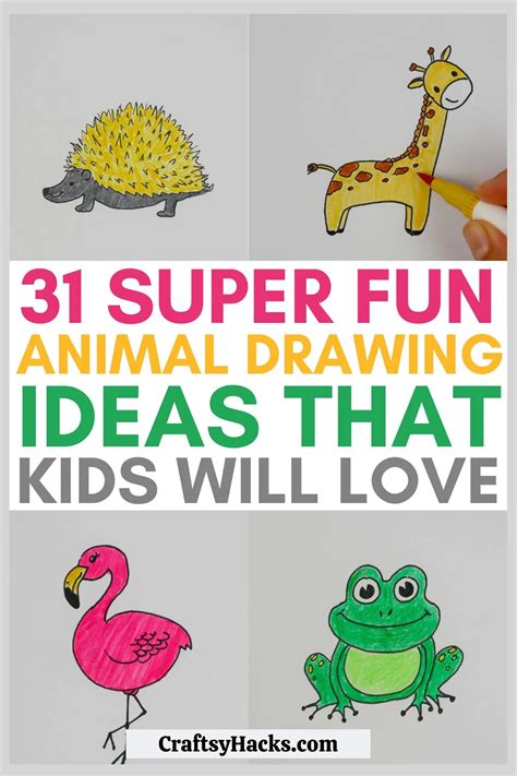 31 Cute Animal Drawings for Kids - Craftsy Hacks