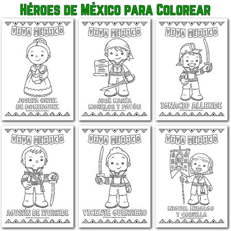 Héroes de la Independencia de México para Colorear. Personajes del ...